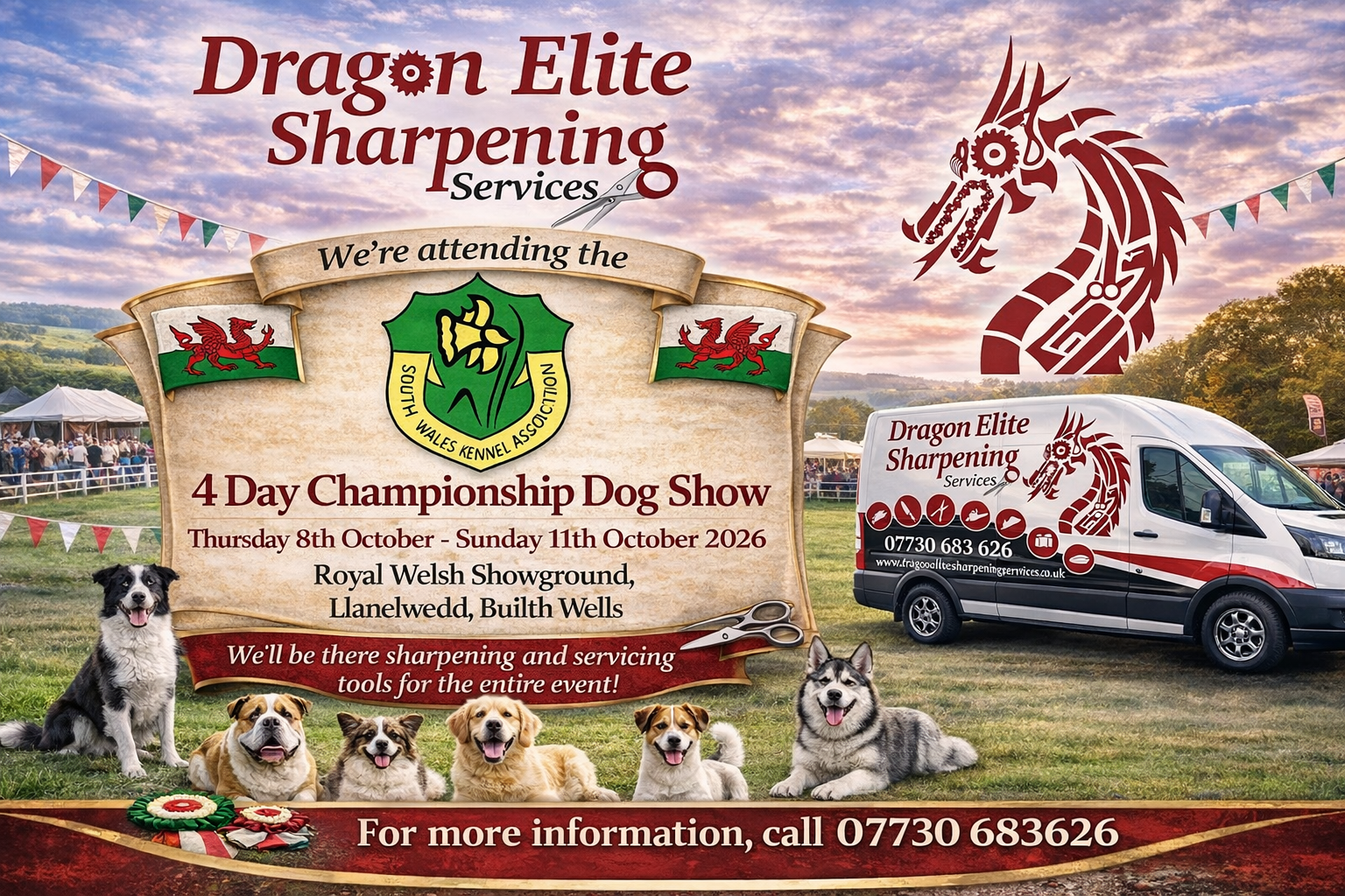 Dragon Elite Sharpening Services at the South Wales Kennel Association Championship Dog Show